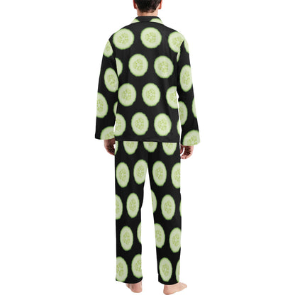 Cucumber Pattern Print Design CC02 Men's Long Pajama Set