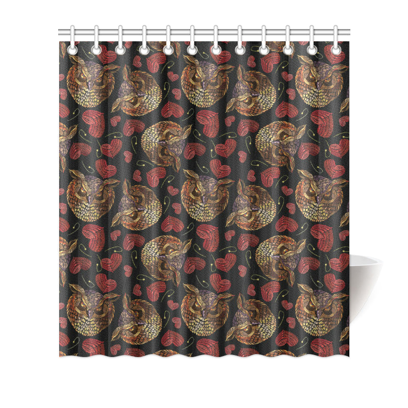 Owl Pattern Print Design A08 Shower Curtain