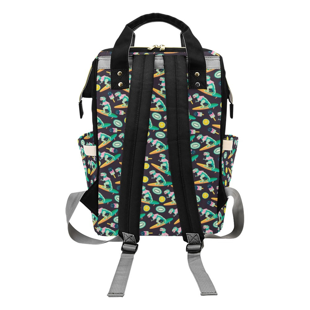 Surfboard T Rex Print Design LKS301 Diaper Bag Backpack