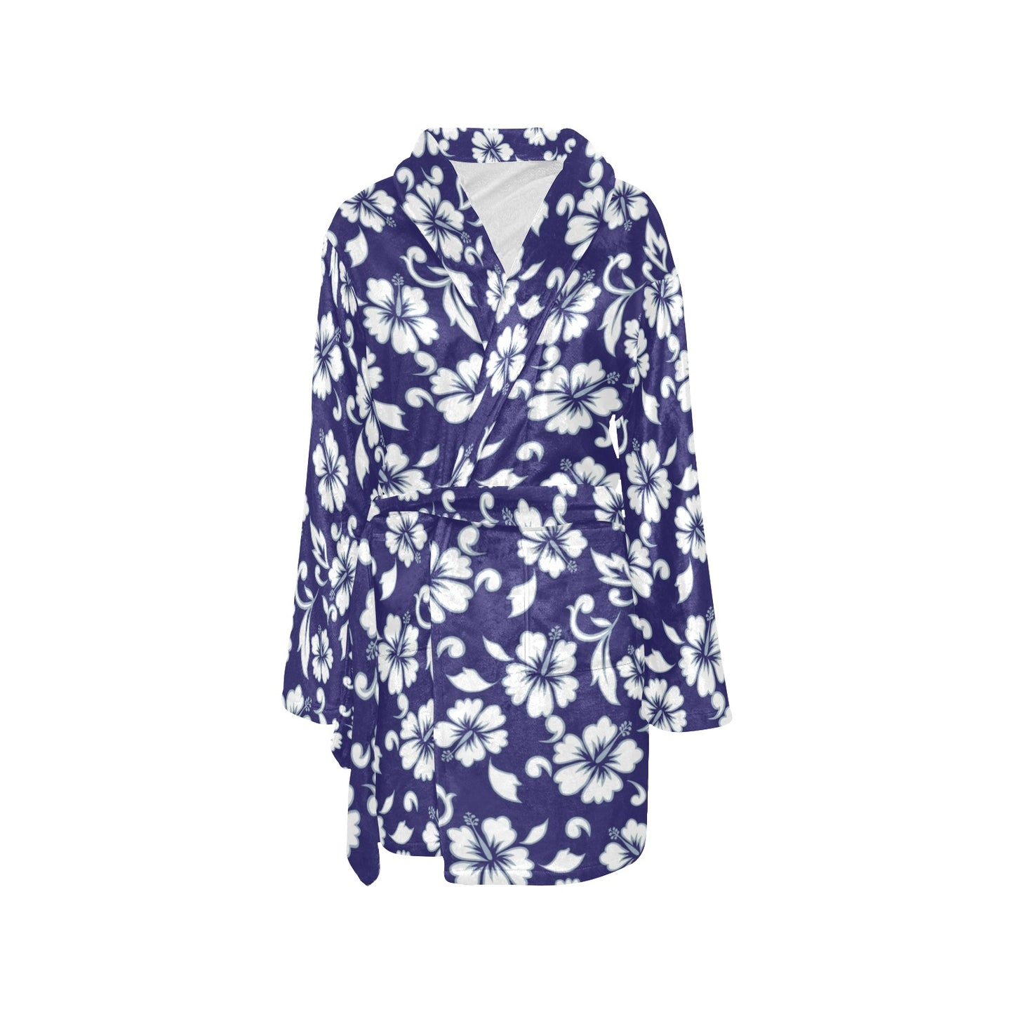 Hibiscus Pattern Print Design HB010 Women's Fleece Robe