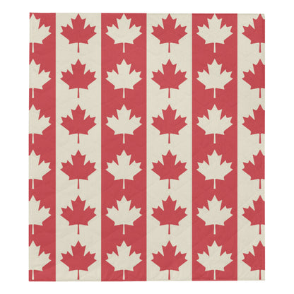 Maple Leaf Pattern Print Design 02 Premium Quilt