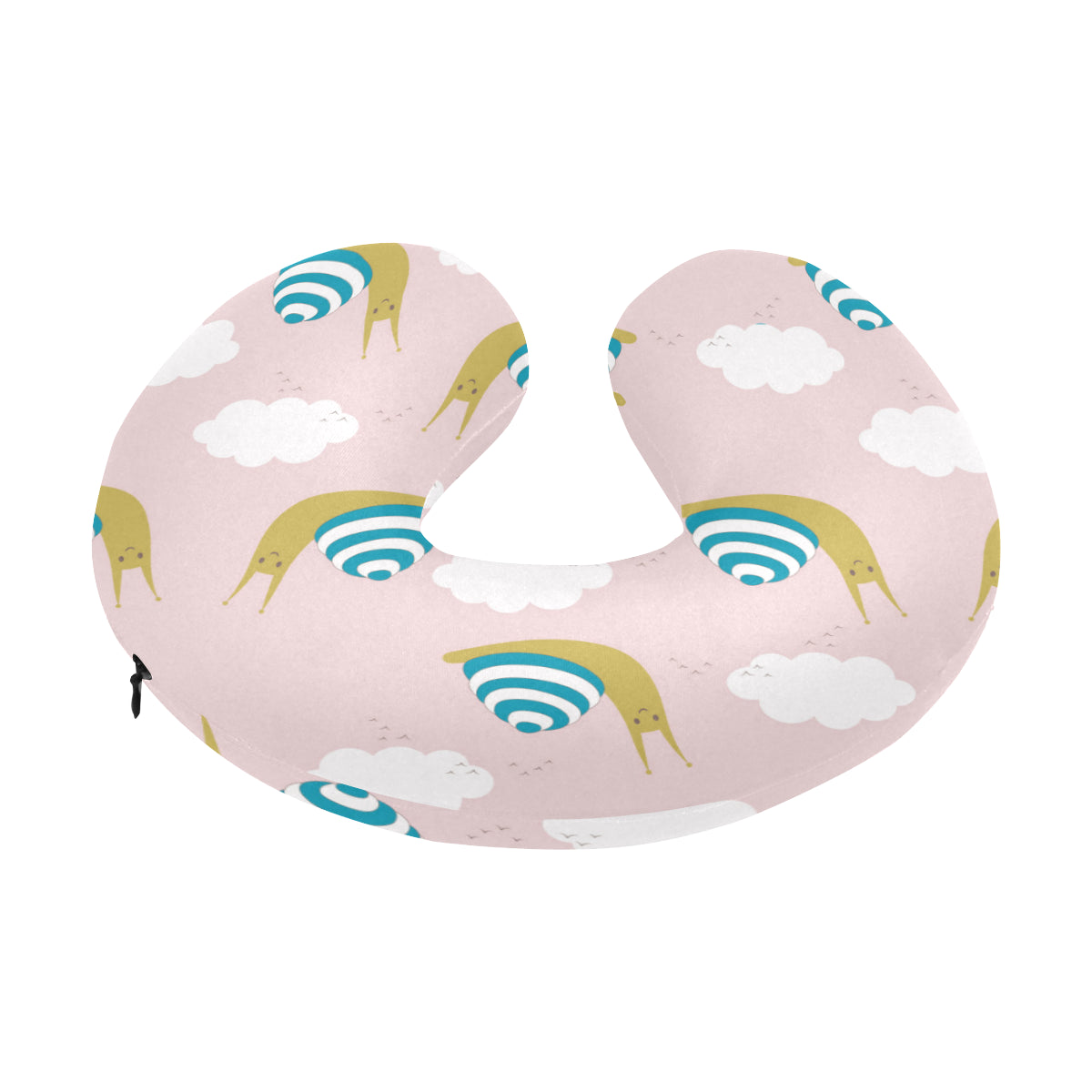 Snail Pattern Print Design 02 U-Shaped Travel Neck Pillow