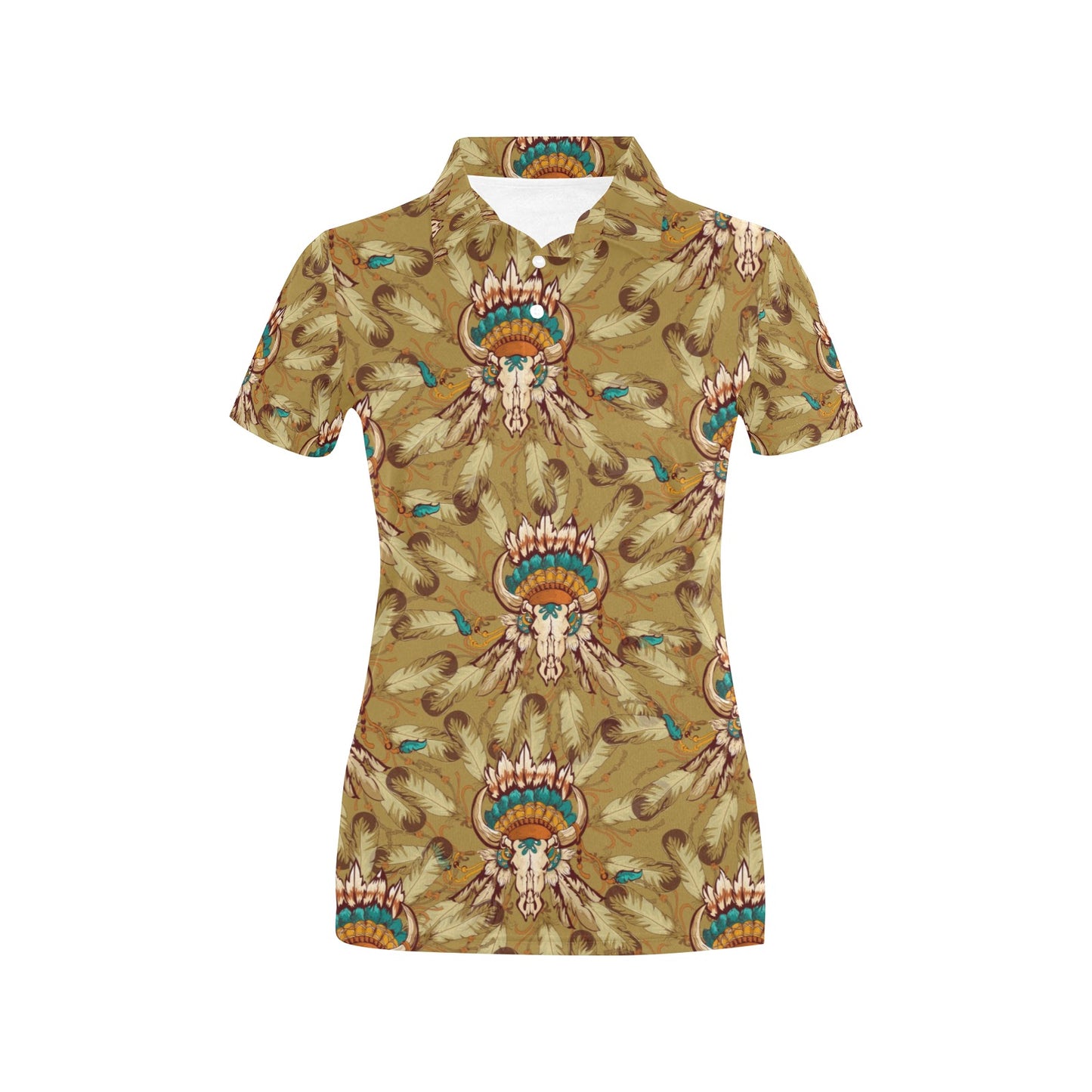 Native Indian Buffalo head Women's Polo Shirt