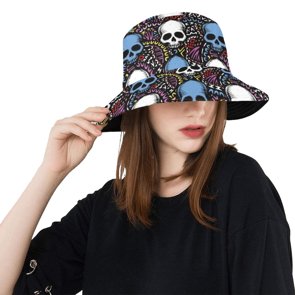 Skull Print Design LKS305 Unisex Bucket Hat