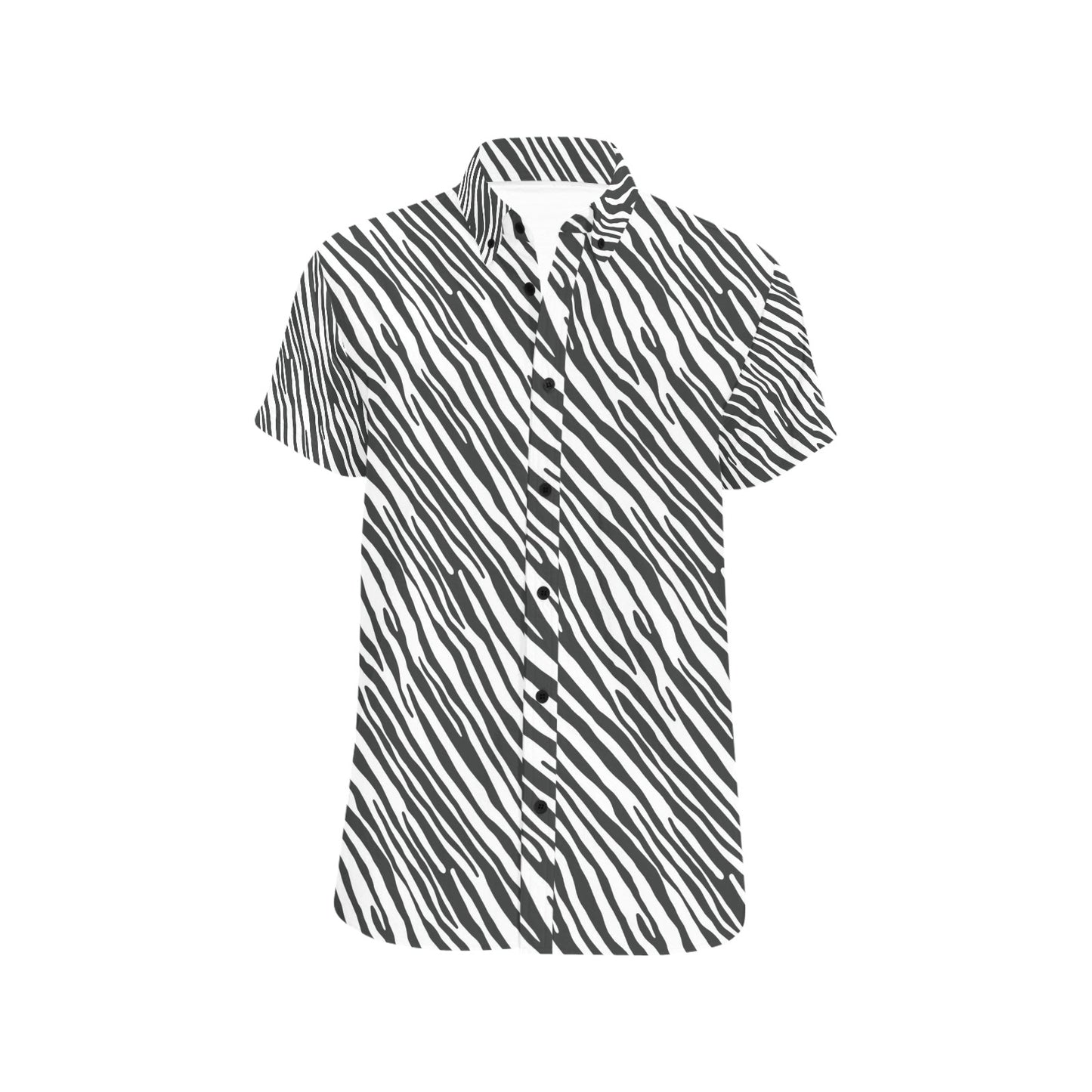 Zebra Classic Print Design LKS302 Men Short Sleeve Button Up Shirt