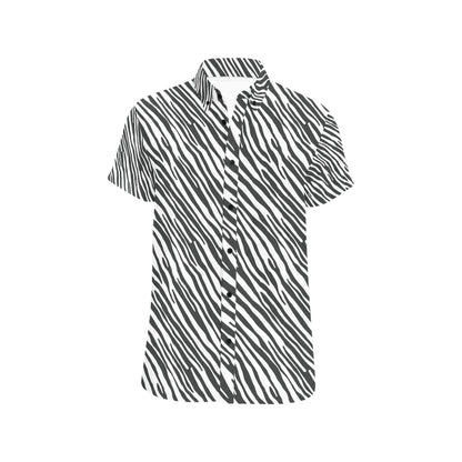 Zebra Classic Print Design LKS302 Men Short Sleeve Button Up Shirt