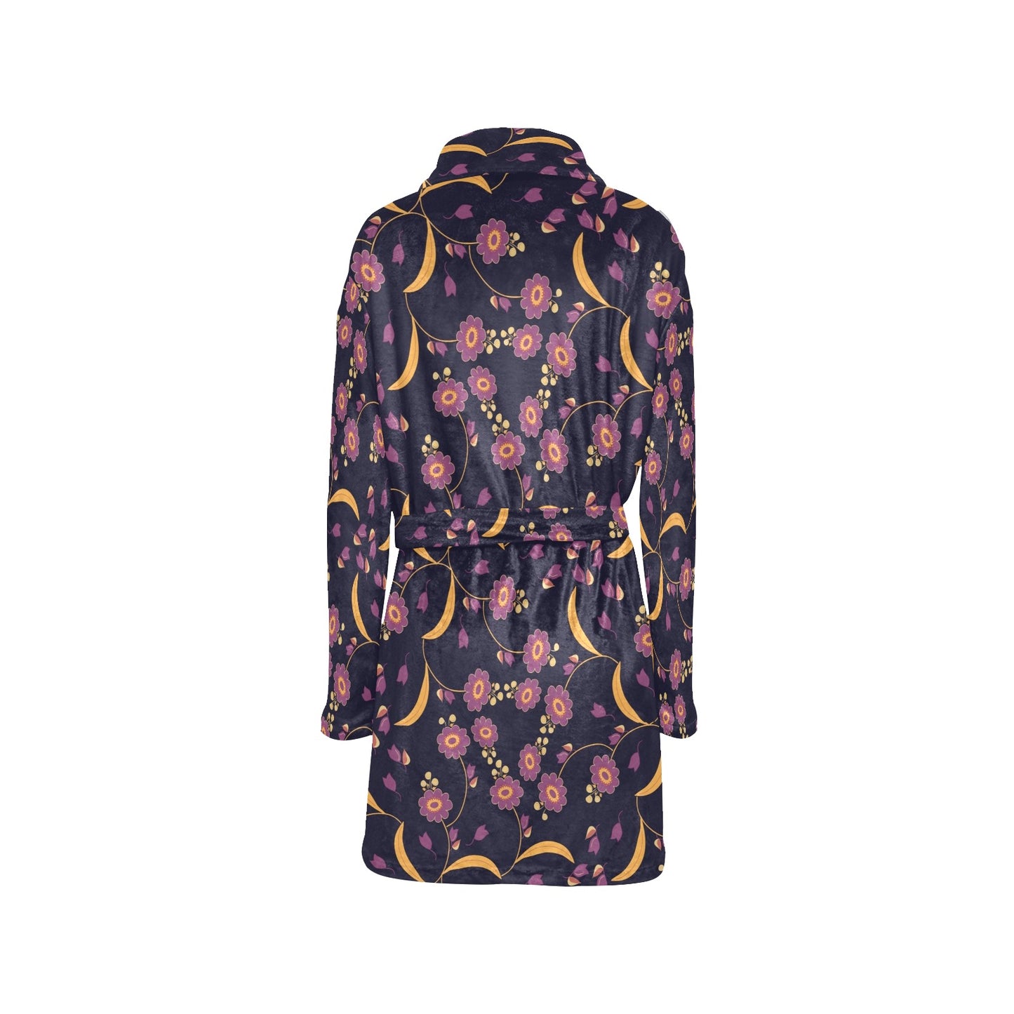 Anemone Pattern Print Design AM012 Women's Fleece Robe