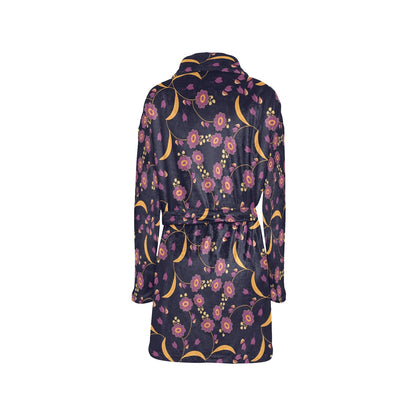 Anemone Pattern Print Design AM012 Women's Fleece Robe
