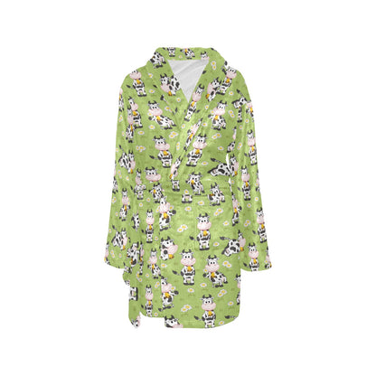 Cattle Print Design LKS401 Women's Fleece Robe