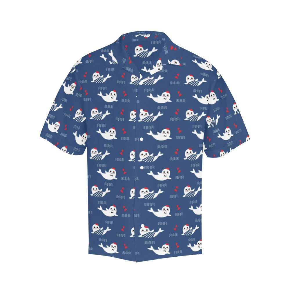 Sea Lion Print Design LKS403 Men's Men's Hawaiian Shirt