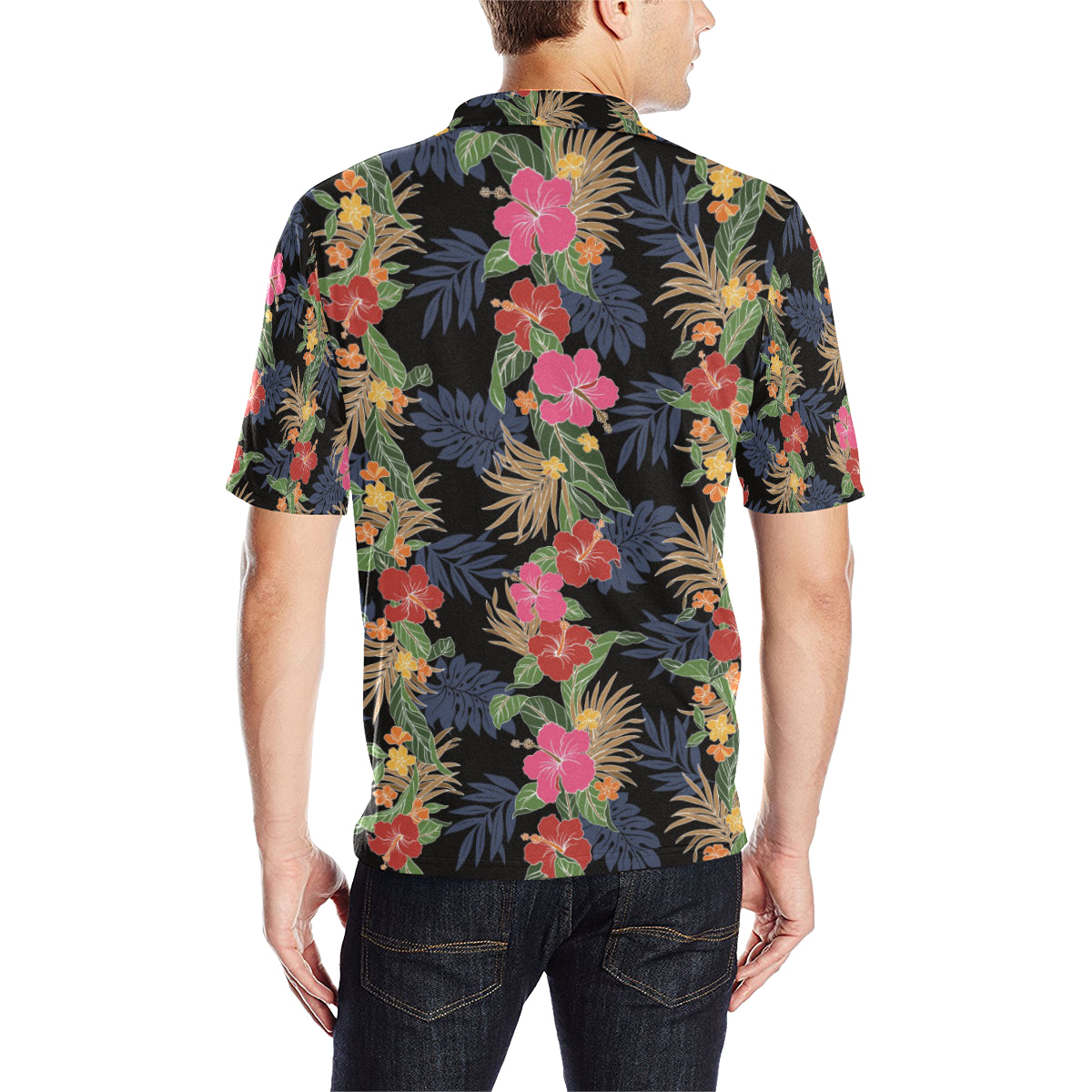 Hawaiian Themed Pattern Print Design H011 Men Polo Shirt