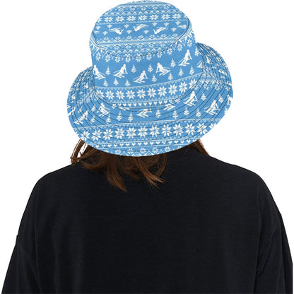 Ski Knit Pattern Print Design LKS302 Unisex Bucket Hat
