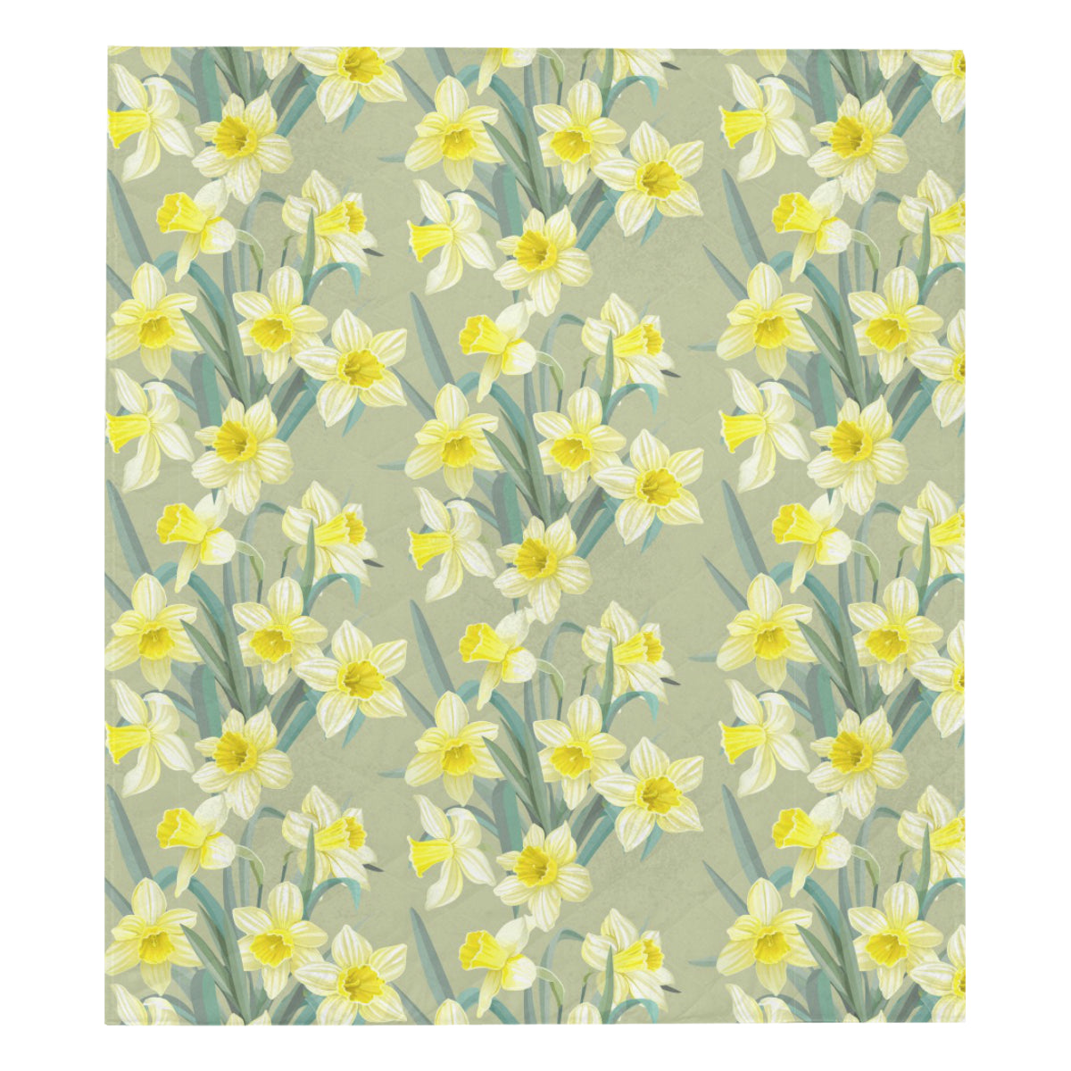 Daffodils Pattern Print Design DF01 Premium Quilt
