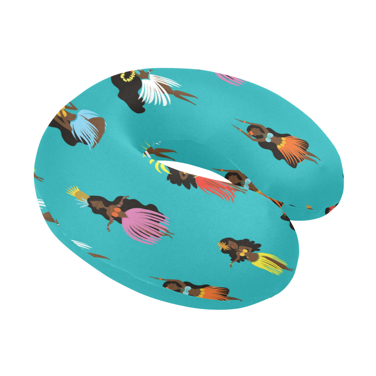 Hula Dancers Pattern Print Design 04 U-Shaped Travel Neck Pillow