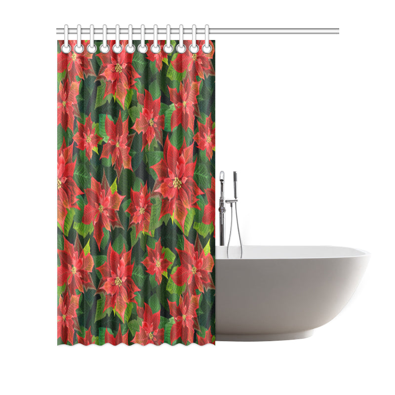 Poinsettia Pattern Print Design POT04 Shower Curtain