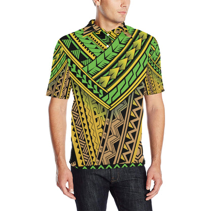 Polynesian Tribal Color Men Polo Shirt