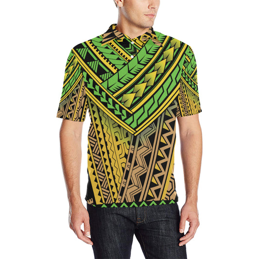 Polynesian Tribal Color Men Polo Shirt