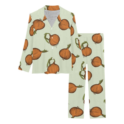 Onion Pattern Print Design A05 Women's Long Pajama Set
