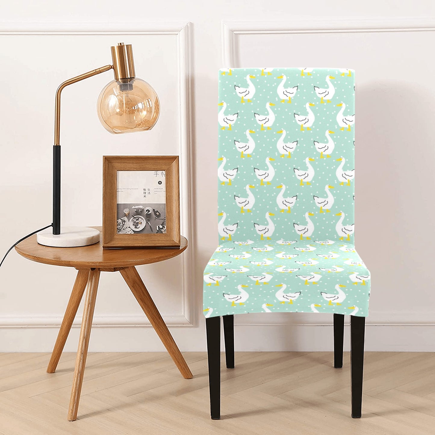 Goose Print Design LKS404 Dining Chair Slipcover