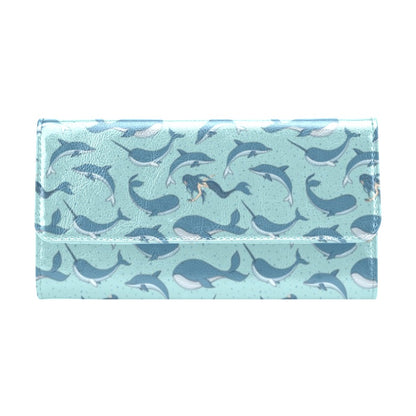 Narwhal Themed Print Women's Trifold Wallet