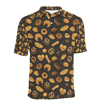 Bread Pattern Print Design 05 Men Polo Shirt