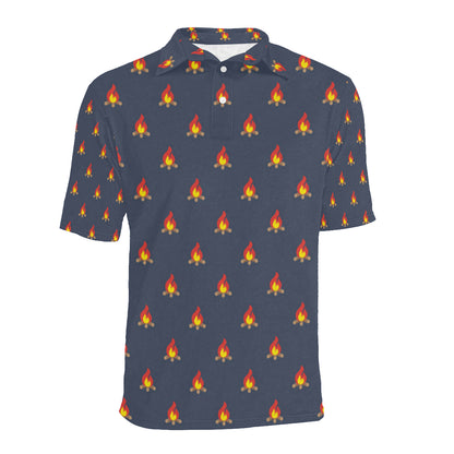 Campfire Pattern Print Design 02 Men Polo Shirt