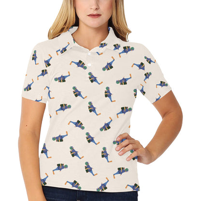Scuba Driver Print Design LKS301 Women's Polo Shirt