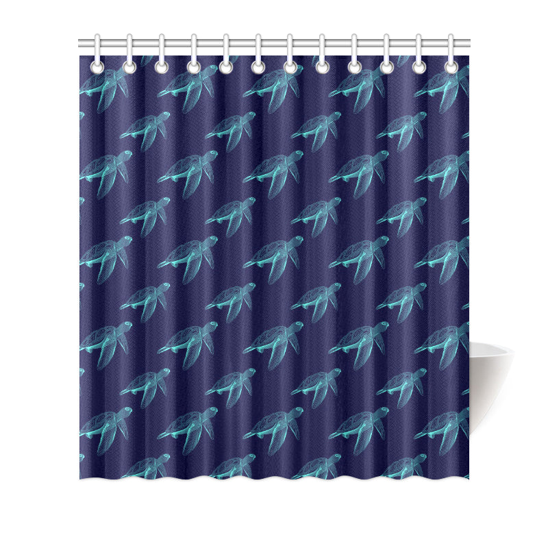 Sea Turtle Pattern Print Design T04 Shower Curtain