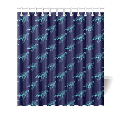 Sea Turtle Pattern Print Design T04 Shower Curtain
