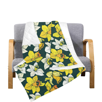 Daffodils Pattern Print Design DF02 Premium Quilt