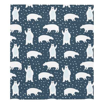 Polar Bear Pattern Print Design A02 Premium Quilt
