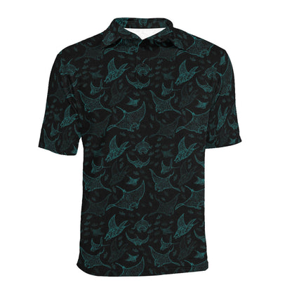 Manta Ray Print Design LKS402 Men Polo Shirt