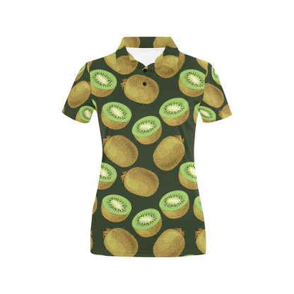 Kiwi Pattern Print Design KW04 Women's Polo Shirt