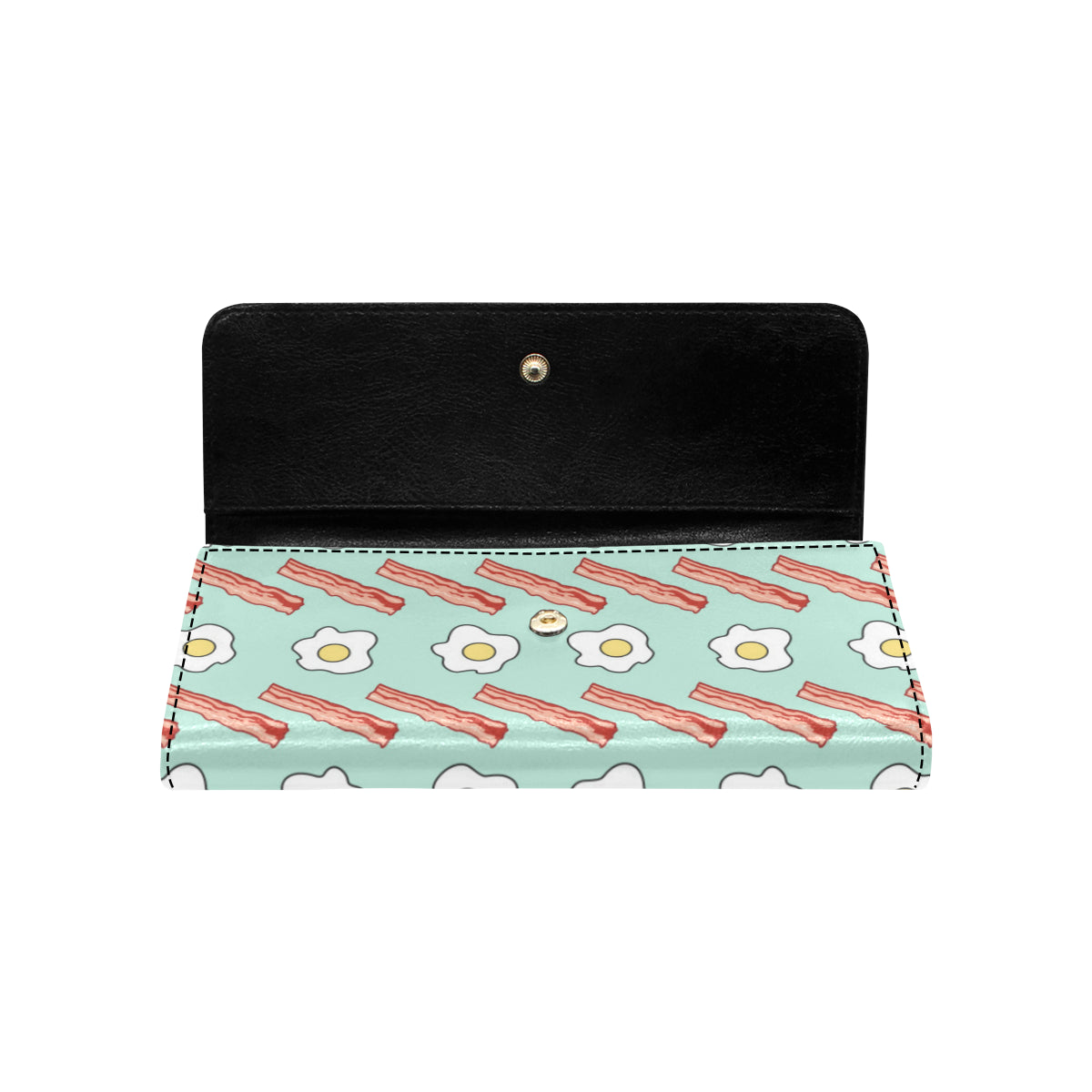 Bacon Sausage Pattern Print Design 01 Women's Trifold Wallet
