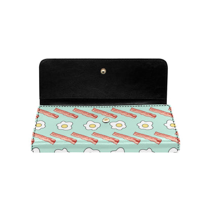 Bacon Sausage Pattern Print Design 01 Women's Trifold Wallet