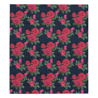 Rose Pattern Print Design A04 Premium Quilt