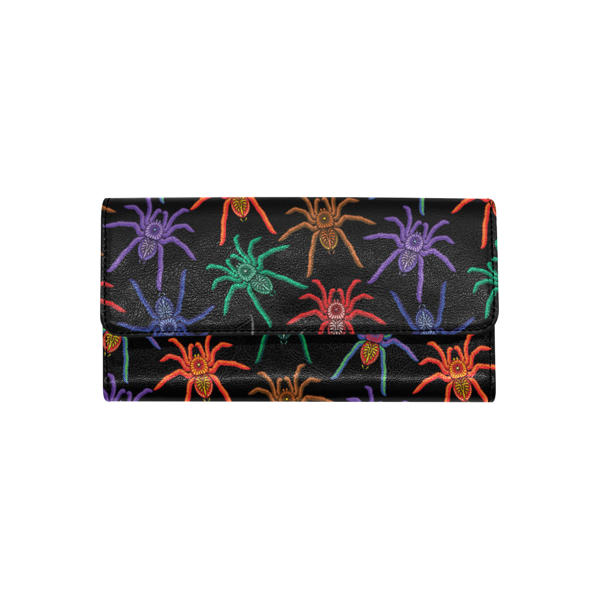 Tarantula Neon Color Pattern Print Design 03 Women's Trifold Wallet