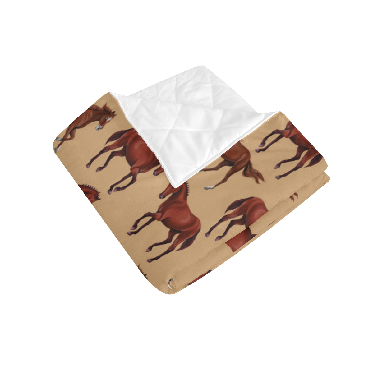 Brown Horse Print Pattern Premium Quilt