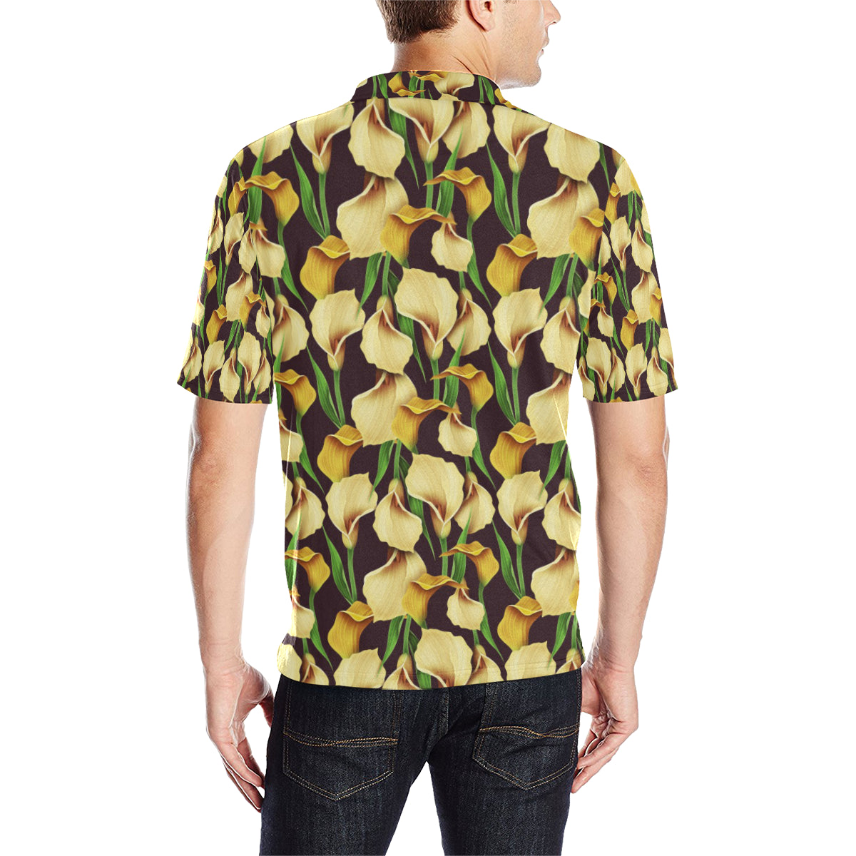 Lily Pattern Print Design LY013 Men Polo Shirt