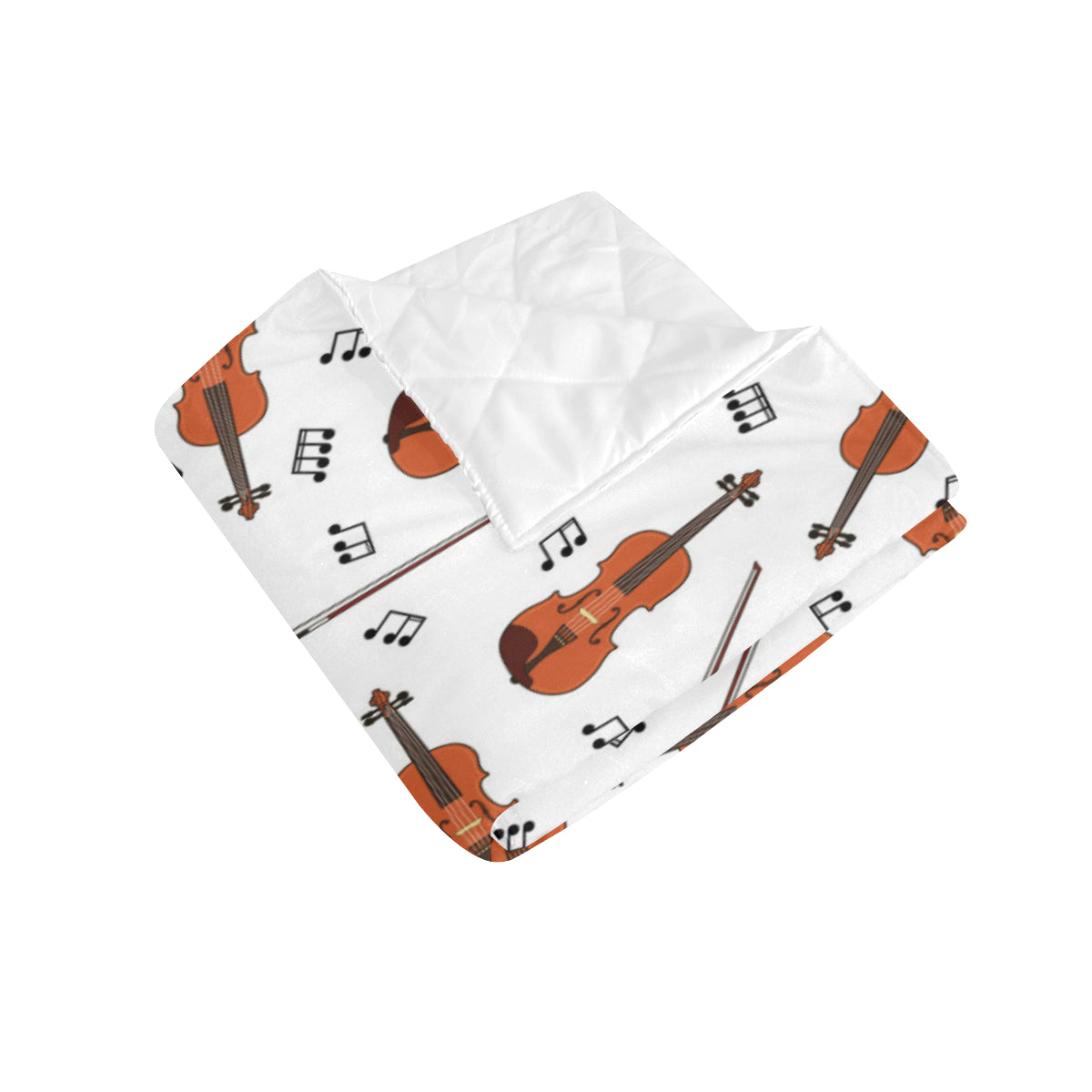 Violin Pattern Print Design 02 Premium Quilt