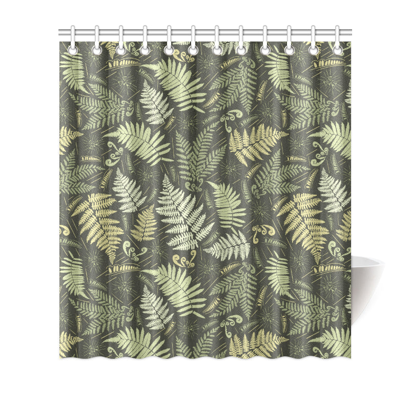 Fern Leave Green Print Pattern Shower Curtain
