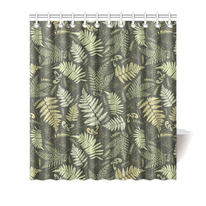 Fern Leave Green Print Pattern Shower Curtain