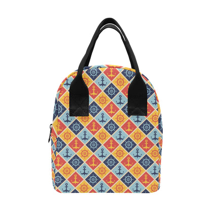 Nautical Pattern Design Themed Print Insulated Lunch Bag