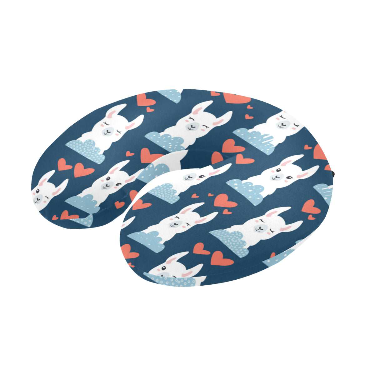 Alpaca Love Pattern Print Design 05 U-Shaped Travel Neck Pillow