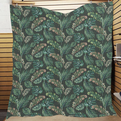 Banana Leaf Pattern Print Design 05 Premium Quilt