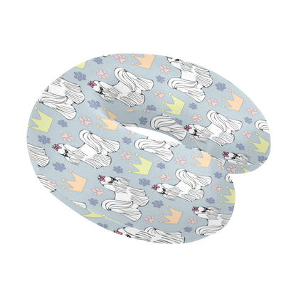 Maltese Pattern Print Design 04 U-Shaped Travel Neck Pillow