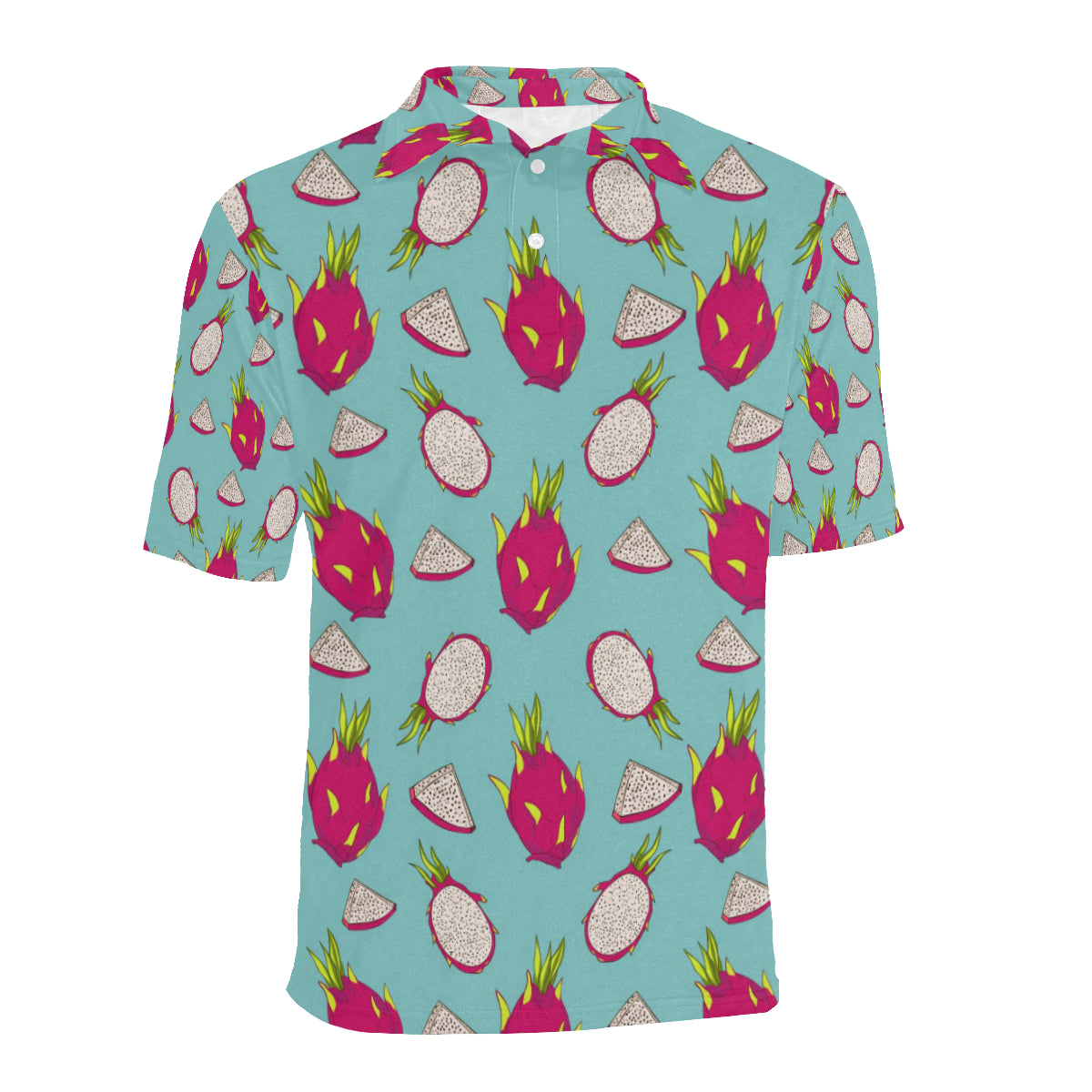 Dragonfruit Pattern Print Design DF01 Men Polo Shirt
