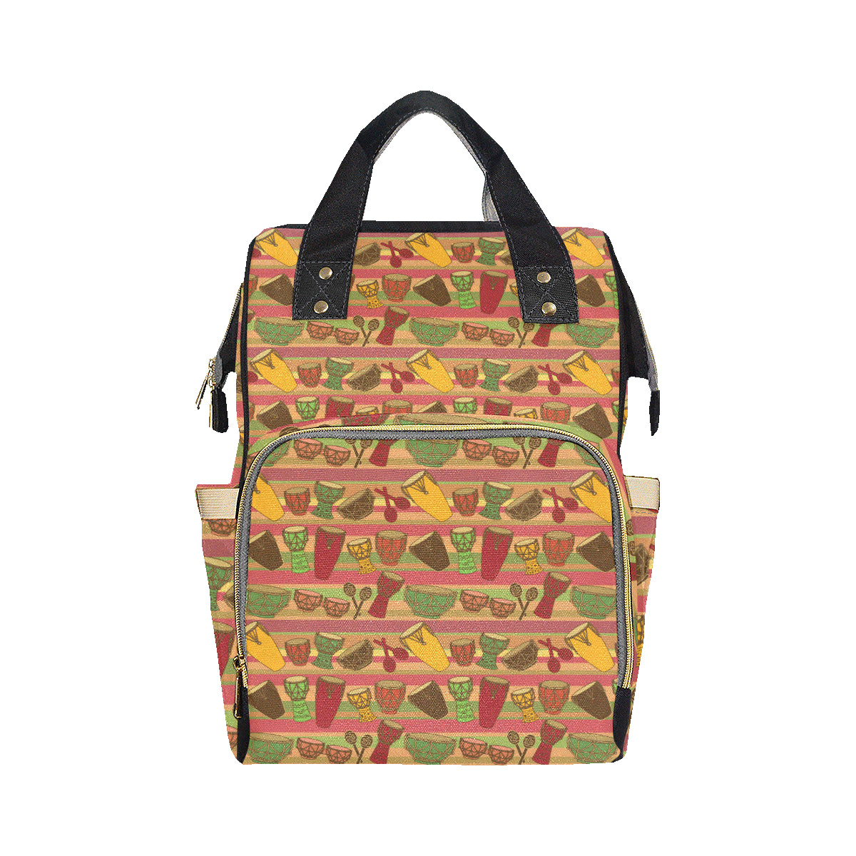 Percussion Pattern Print Design 01 Diaper Bag Backpack