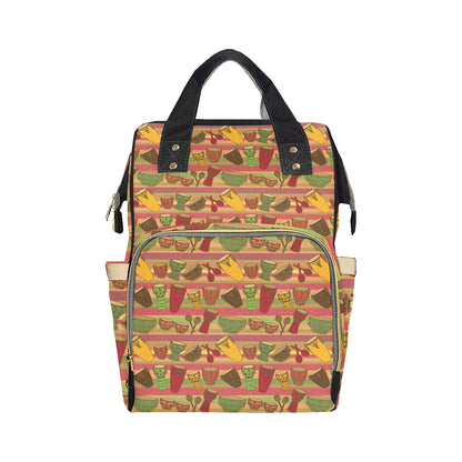 Percussion Pattern Print Design 01 Diaper Bag Backpack