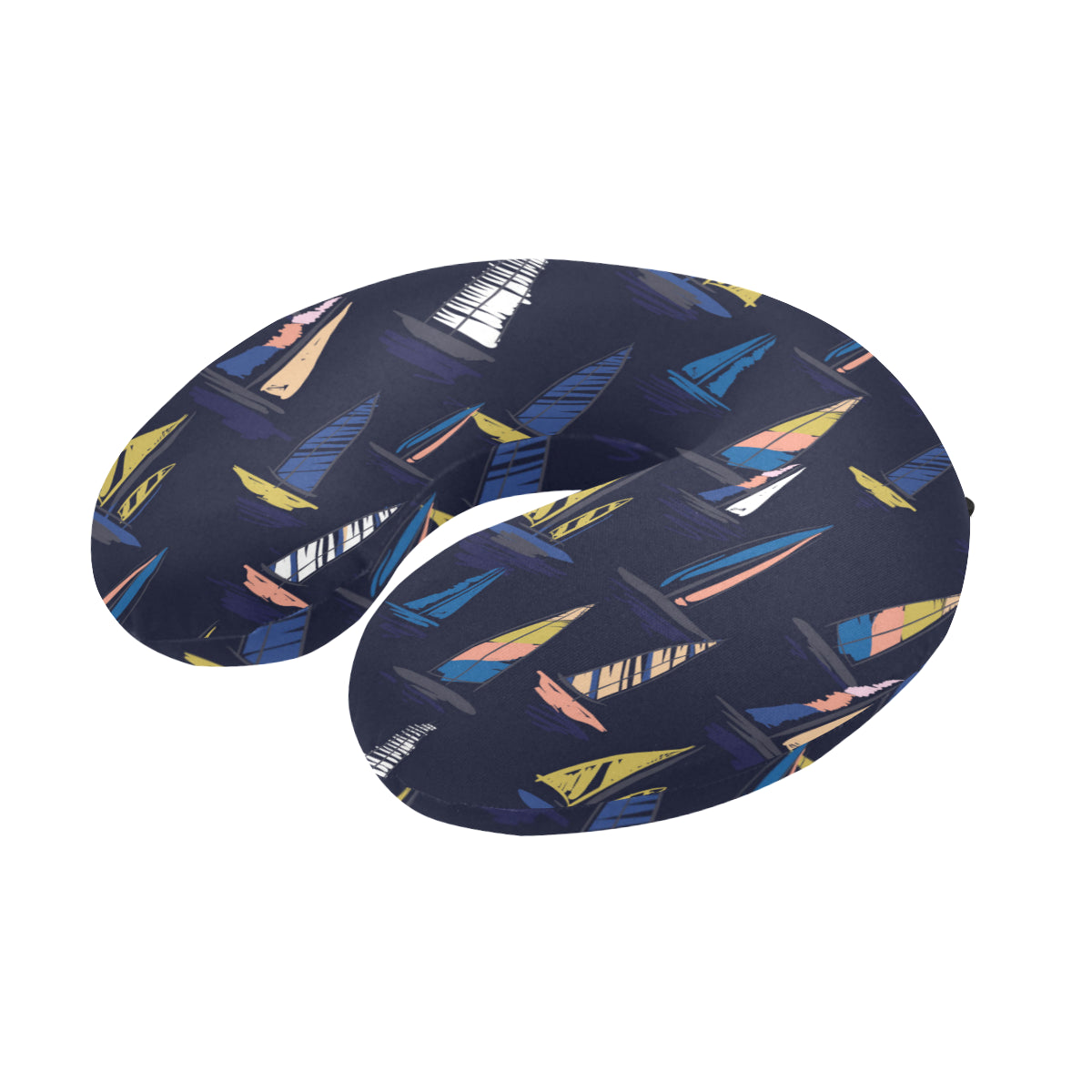 Sailing Ships Pattern Print Design A03 U-Shaped Travel Neck Pillow